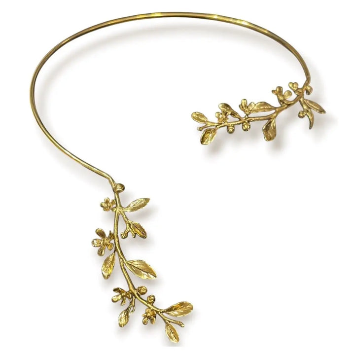 collier Bérénice or, branche florae